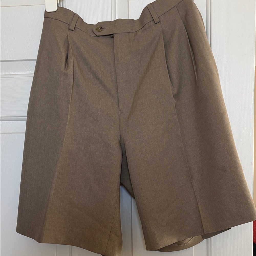 Paul Fredrick Men's Brown Flat Front Shorts